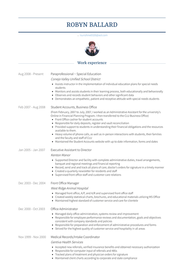 Paraprofessional Resume Samples and Templates | VisualCV