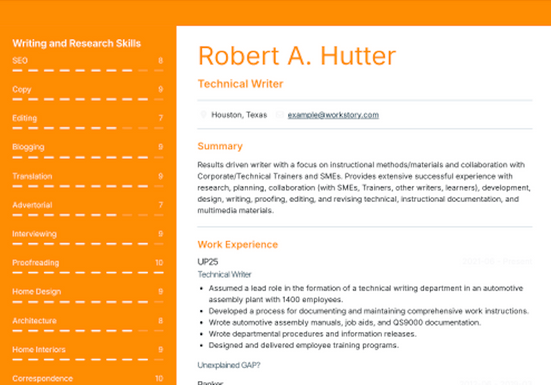 orange resume template collections