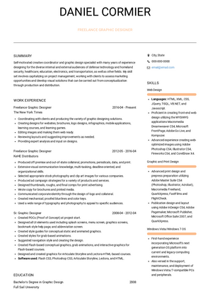 Freelance Graphic Designer Resume Sample and Template