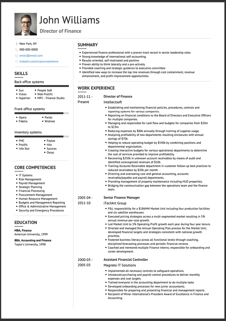 5 Finance CV Examples How To Write A CV For Finance Jobs with 