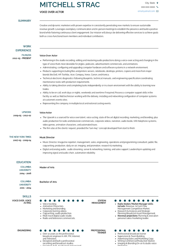 how to build an acting resume with no experience