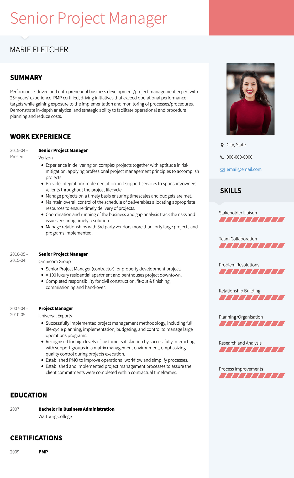 Personable CV Template - Modern | VisualCV