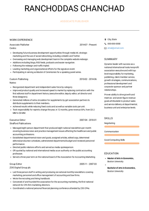 Publisher Resume Samples and Templates | VisualCV