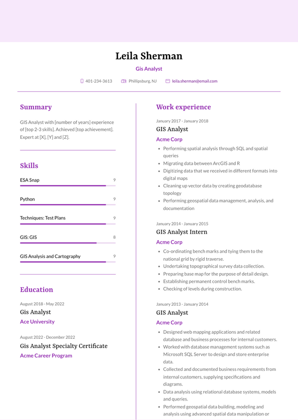 3+ Gis Analyst Resume Examples and Templates