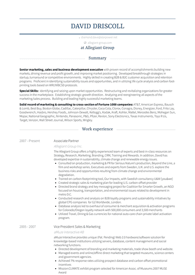Associate Partner Resume Samples and Templates | VisualCV