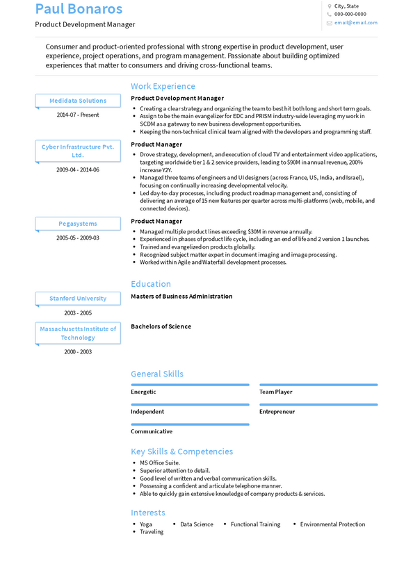 Product Development Manager Resume Samples and Templates | VisualCV