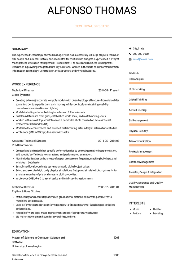 Technical Director Resume Samples And Templates 