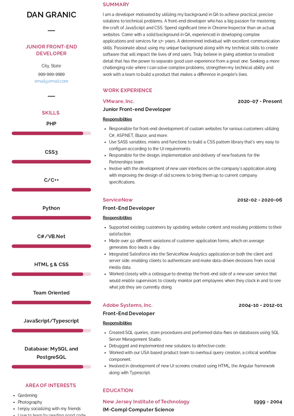 Computer Science No Experience Resume Examples [+4 Samples]