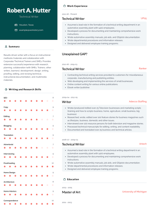 teal resume template nevis