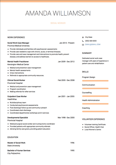 Social Work CV Examples and Templates | Social Worker CV for 2022