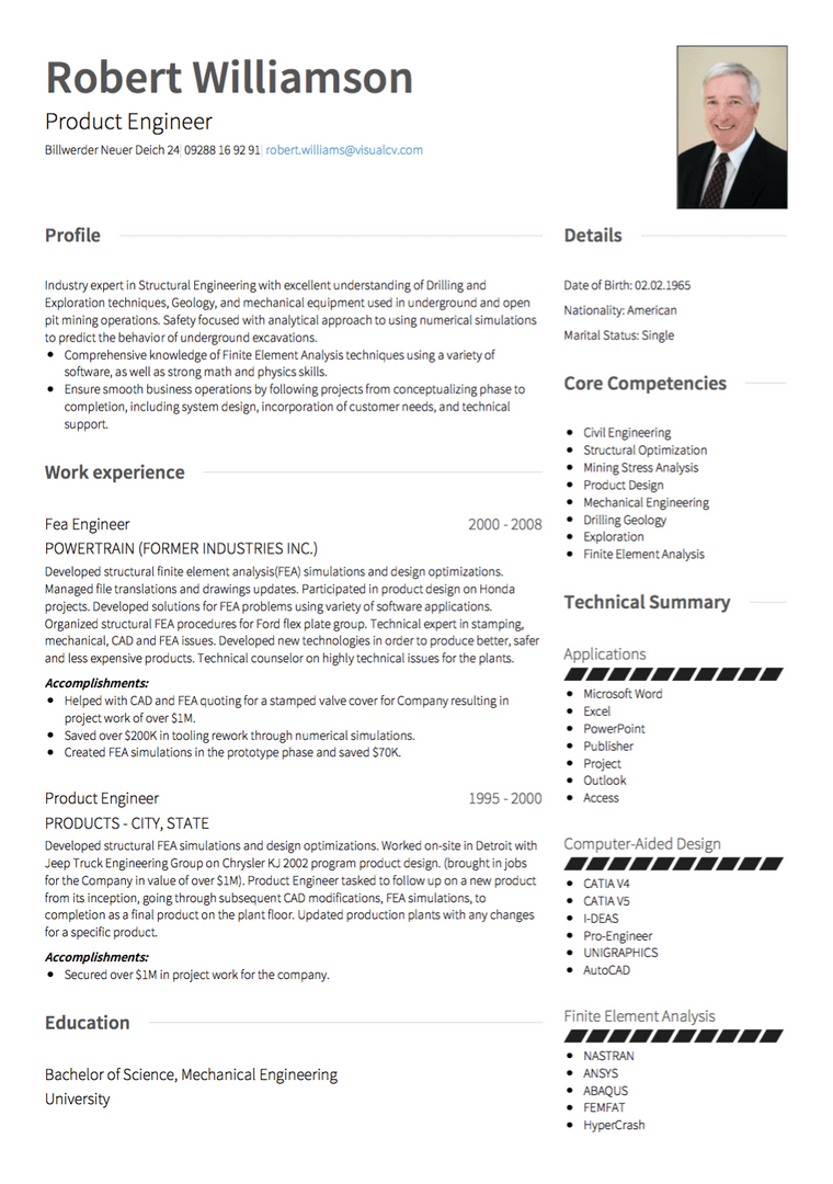 resume format for germany jobs