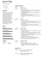 Math Teacher Resume Samples and Templates | VisualCV