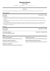 Truck Loader Resume Examples and Templates