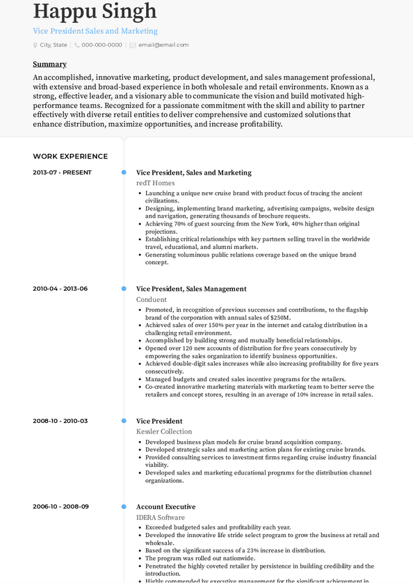 Vp Marketing Resume Samples and Templates | VisualCV