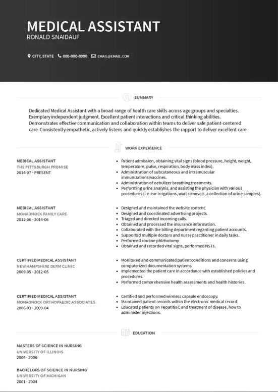 medical assistant family practice resume