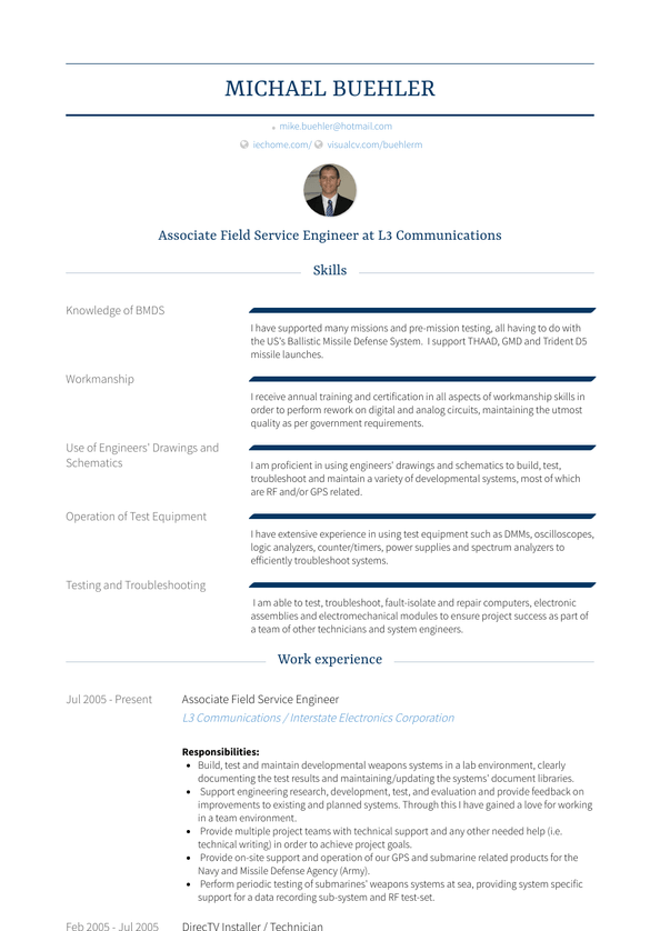 laptop service engineer resume