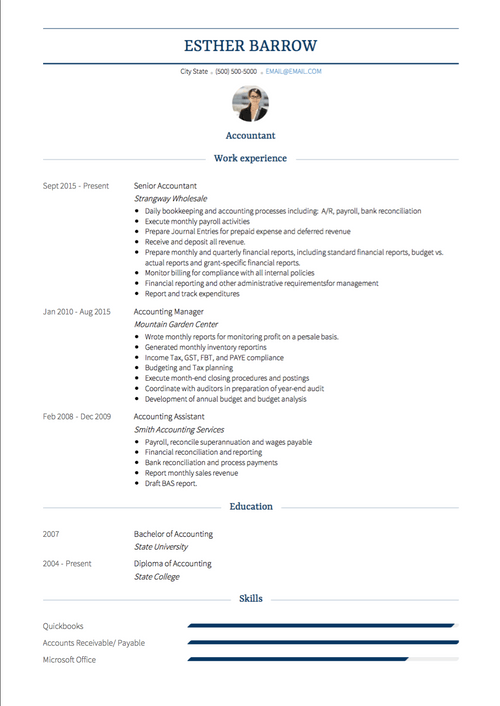 Real Professional CV Example & Sample Directory | VisualCV