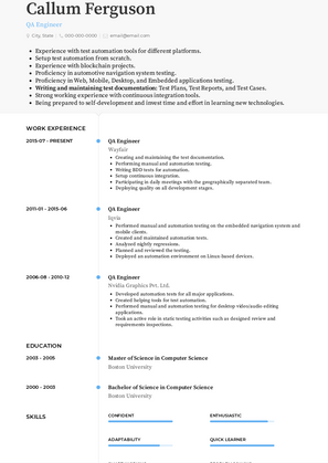 Web Tester Resume Examples & Samples for 2023