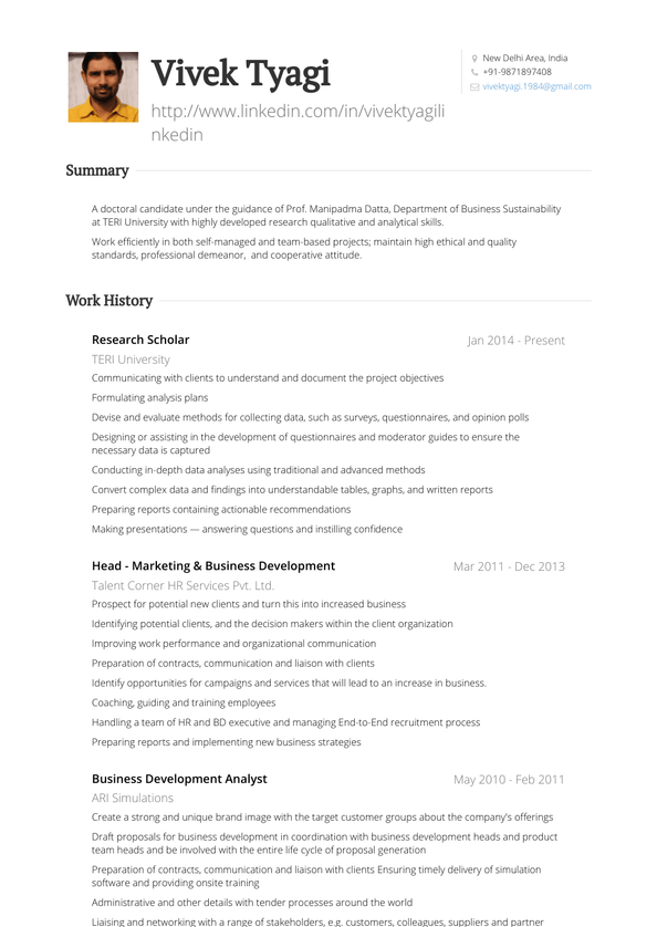 Research Scholar Resume Samples and Templates | VisualCV