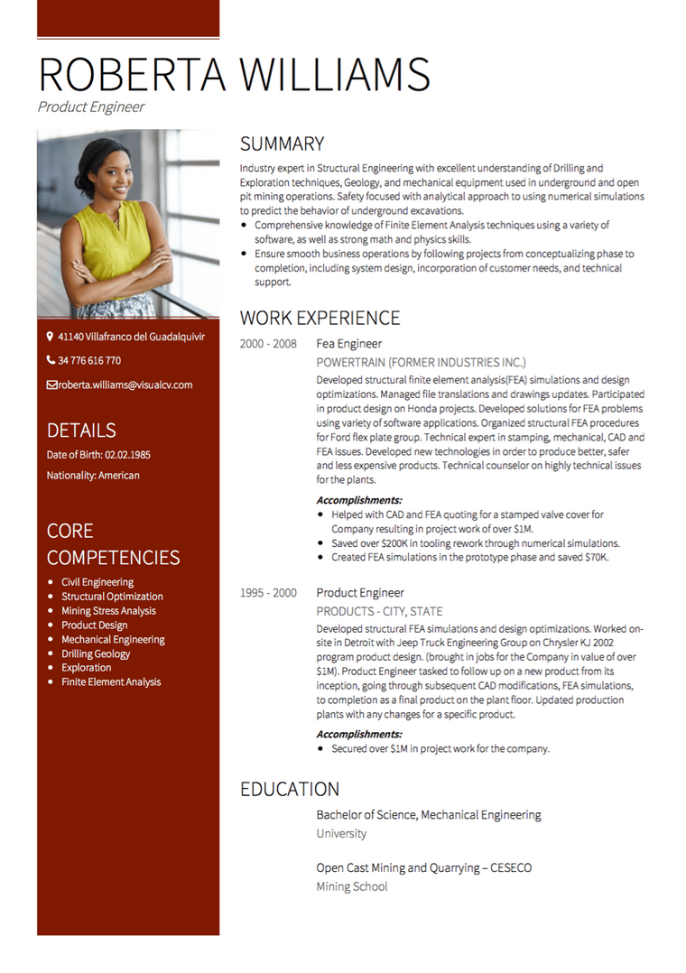 Spanish Resume Templates JanaAlbert Blog