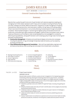 Bauarbeiter Resume Sample and Template