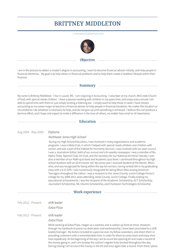 Shift Leader Resume Samples and Templates VisualCV