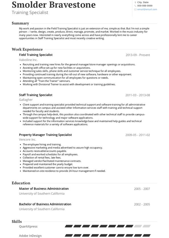 job training resume