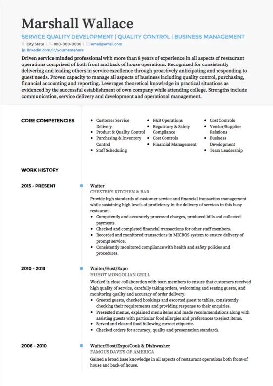 13 Waitress Resume Summary Examples Waitress Resume Summary Statement 