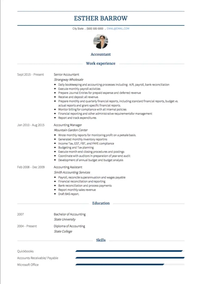 accountant gulf cv example