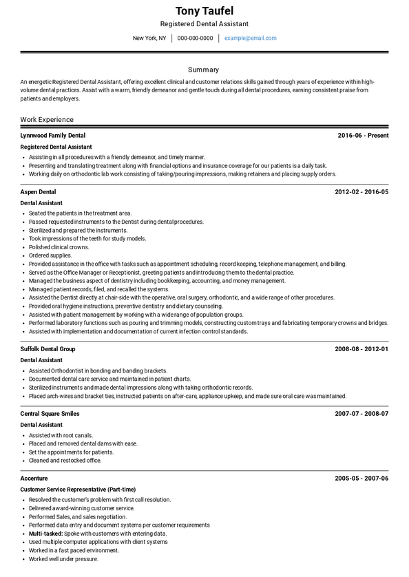 Dental Assistant Resume Examples [+ 3 Samples]