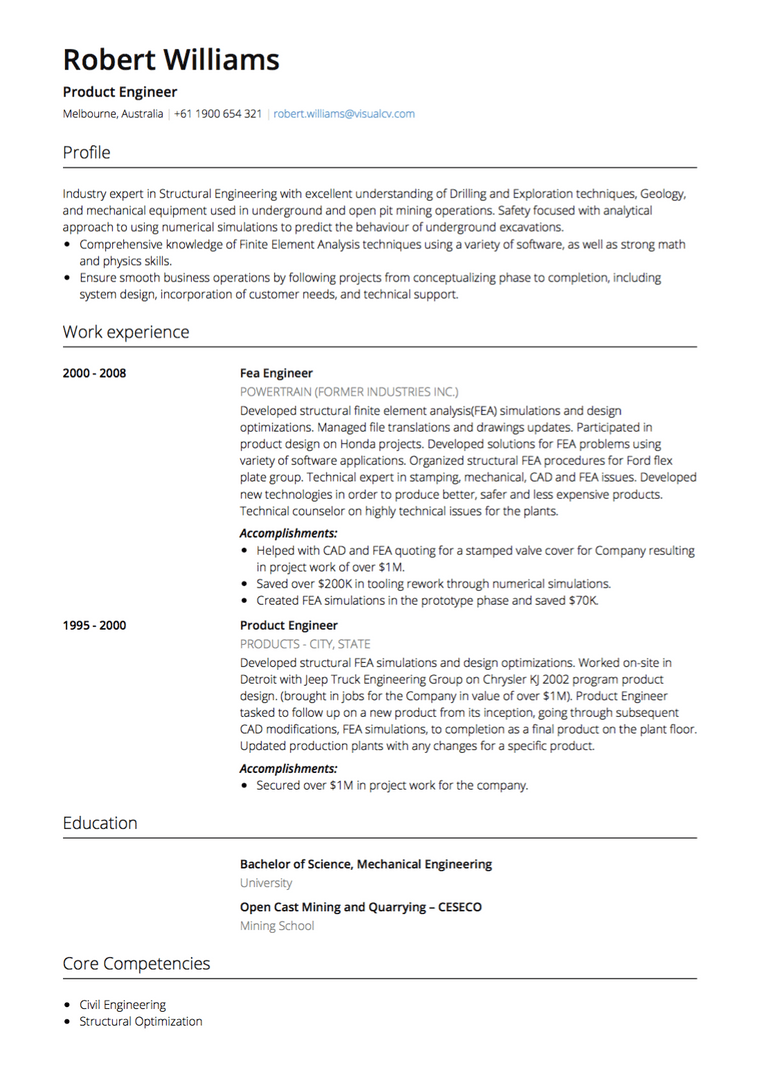 australian resume templates free