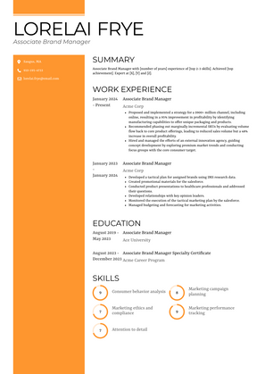 Associate Brand Manager Resume Sample and Template