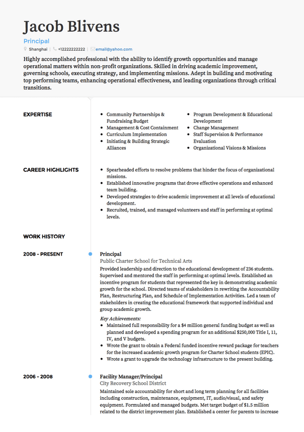 Teacher CV Examples & Templates | VisualCV