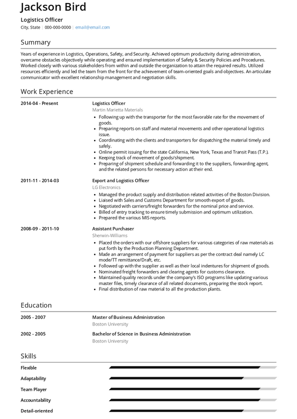 Officer Resume Samples And Templates 