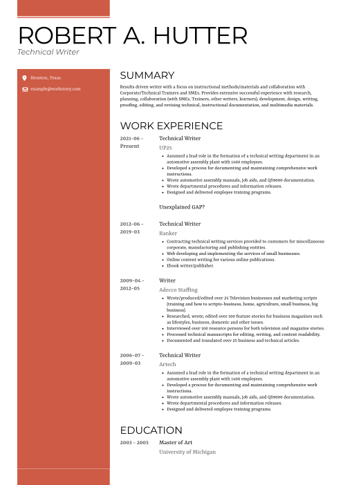 coral resume template gallant